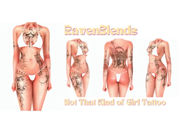 Mix RavenBlends Not That Kind of Girl Tattoo by simsfinds - The Sims 4 Custom Content