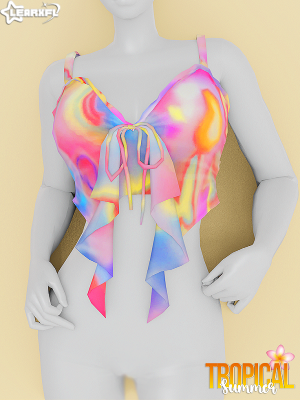 Alpha Tropical Summer Tank Top [1113 Items] by simsfinds - The Sims 4 Custom Content
