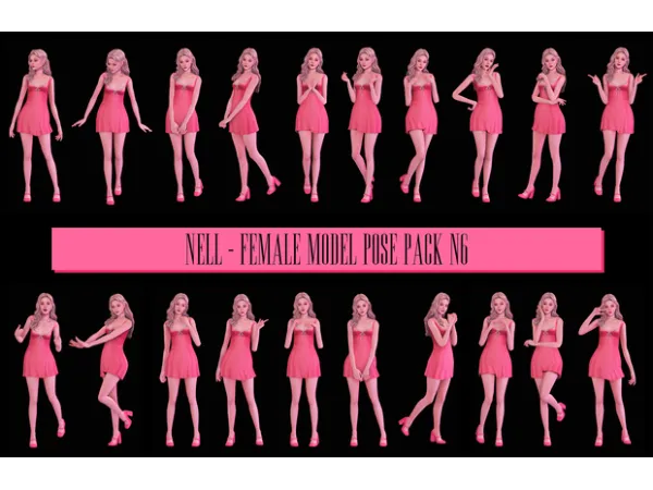 Mix Female Model Pose Pack N6 by nell_le - The Sims 4 Custom Content