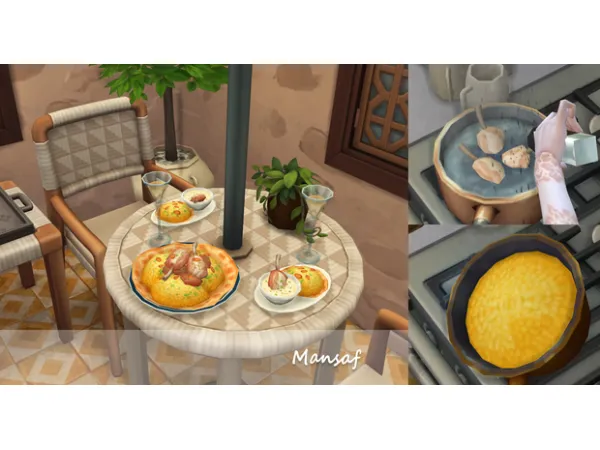 Maxis Match July 2024 Recipe_Mansaf by oni28 - The Sims 4 Custom Content