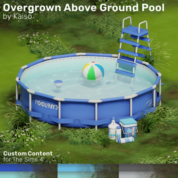 Mix Overgrown Above Ground Pool by simsfinds - The Sims 4 Custom Content