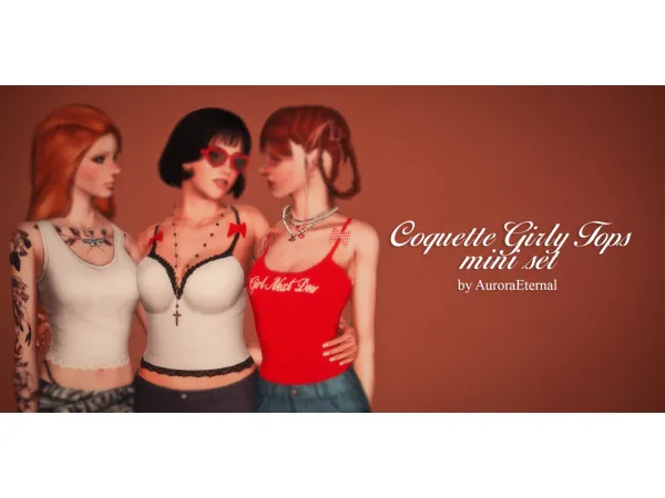AuroraEternal_GirlyTopsMiniSet - The Sims 3 Custom Content