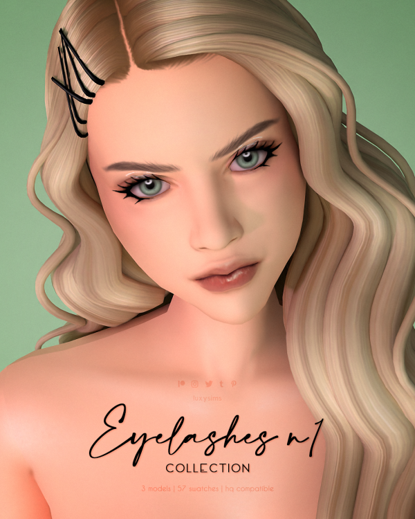 Maxis Match 3D Eyelashes nº1 Update by luxysims - The Sims 4 Custom Content