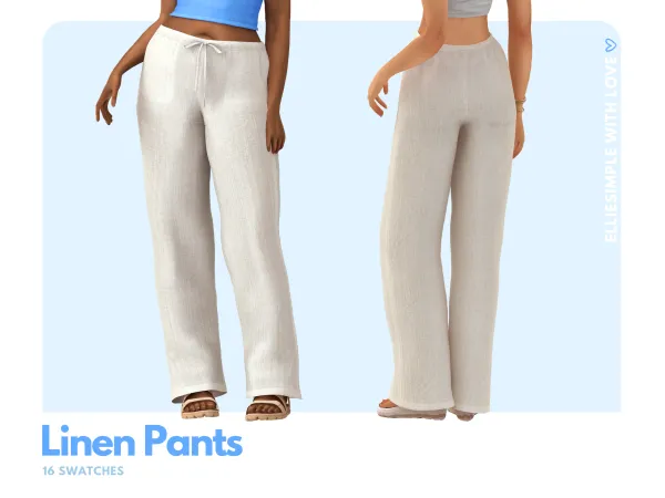Mix Elliesimple Linen Pants by elliesimple - The Sims 4 Custom Content