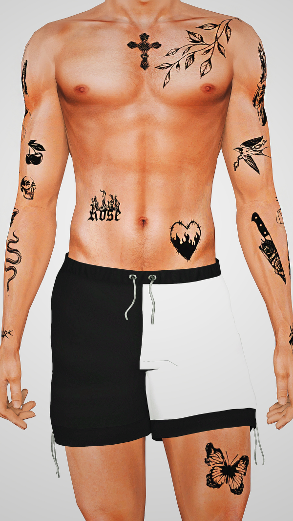 Male Tattoos by simsfinds - The Sims 3 custom content