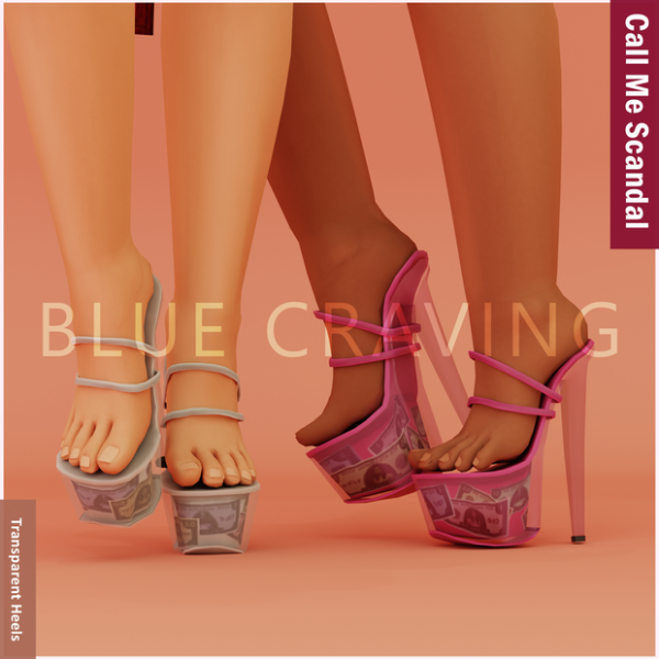 Mix Blue Craving Transparent Heels by bluecraving - The Sims 4 Custom Content