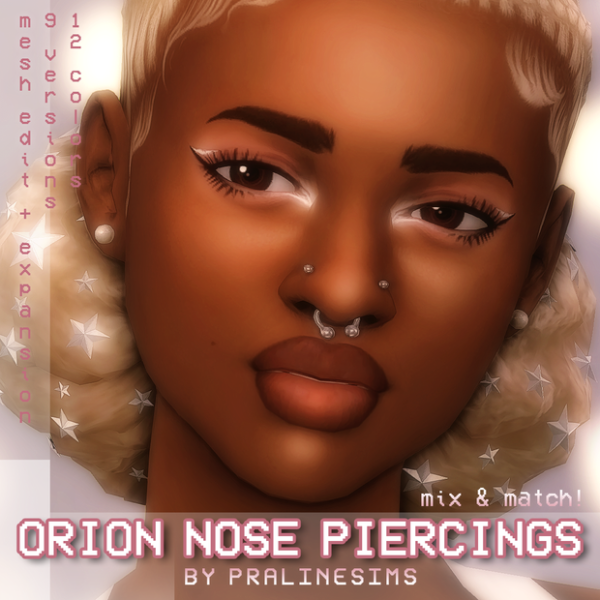 Maxis Match ORION Nose Piercings by simsfinds - The Sims 4 Custom Content