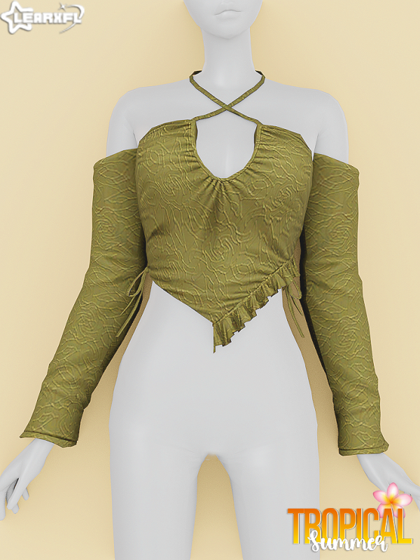 Alpha Tropical Summer Tropical Top by simsfinds - The Sims 4 Custom Content