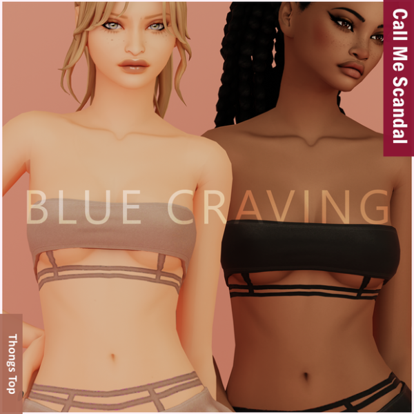 Mix Blue Craving Thongs Top by bluecraving - The Sims 4 Custom Content