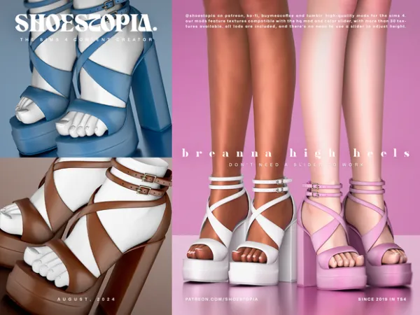 Alpha breanna high heels by shoestopia - The Sims 4 custom content