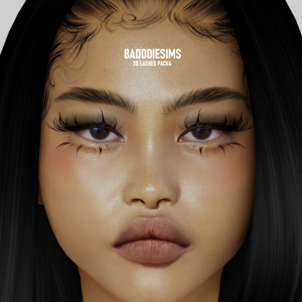 Alpha BADDDIESIMS 3D LASHES PACK4 by simsfinds - The Sims 4 Custom Content