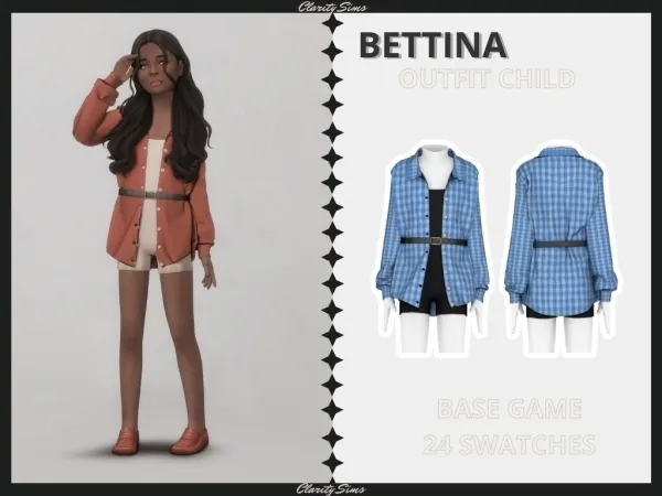 Alpha Bettina Outfit Child by clarity-sims - The Sims 4 Custom Content