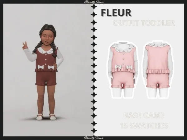 Alpha Fleur Outfit Toddler - The Sims 4 Custom Content
