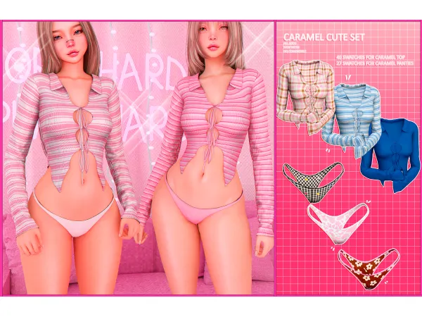 Alpha Caramel cute set by unknown66irl - The Sims 4 Custom Content