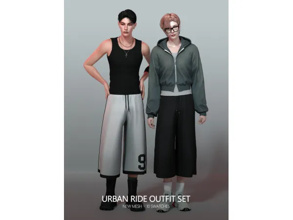Alpha [RONA] Urban Ride Outfit Set - The Sims 4 Custom Content