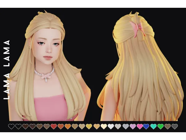 Maxis Match Hair Blanch by lama_lama - The Sims 4 Custom Content