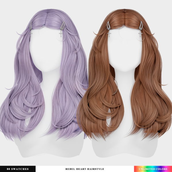 Alpha Rebel Heart Hairstyle by simsfinds - The Sims 4 Custom Content