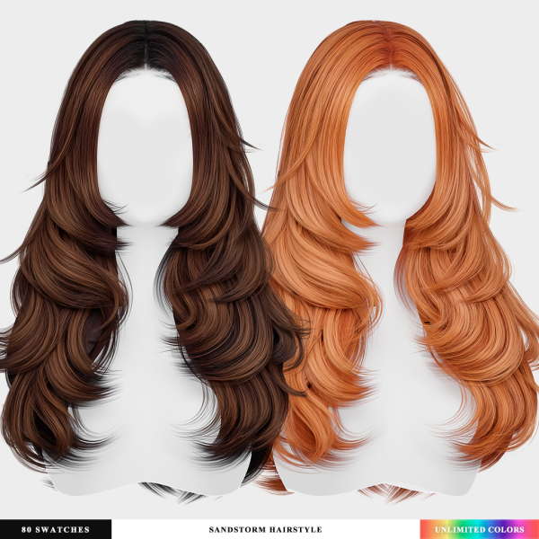 Alpha Sandstorm Hairstyle by simsfinds - The Sims 4 Custom Content