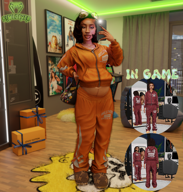 Alpha Hollywood Female Sweatsuit by simsfinds - The Sims 4 Custom Content