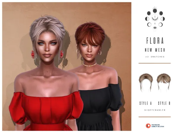 Alpha FLORA HAIR - The Sims 4 Custom Content