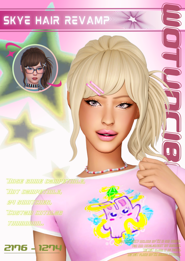 Maxis Match Skye Hair Revamp by simsfinds - The Sims 4 Custom Content