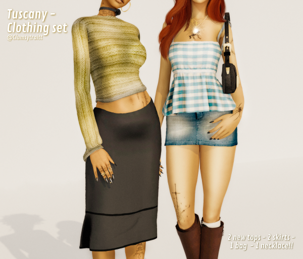 Alpha Tuscany Clothing set by simsfinds - The Sims 4 Custom Content