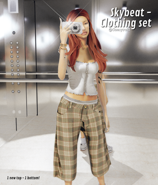 Alpha SKYBEAT CLOTHING SET by simsfinds - The Sims 4 Custom Content