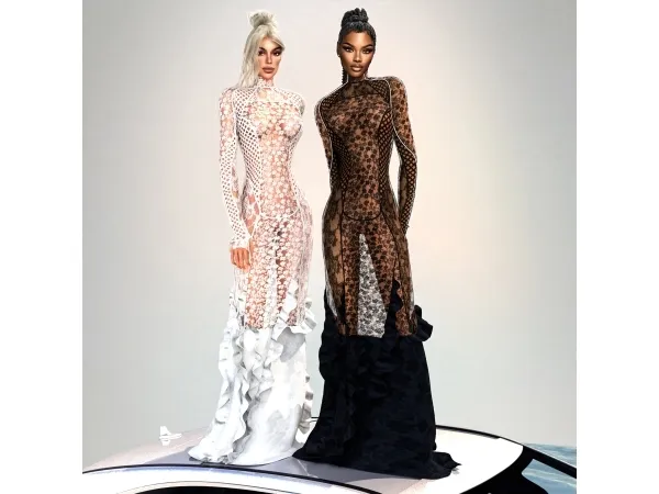 Alpha Sheer Lace Dress cool_content_star - The Sims 4 Custom Content