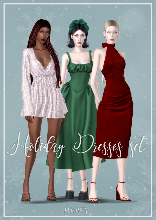 Alpha Holiday Dresses set by simsfinds - The Sims 4 Custom Content