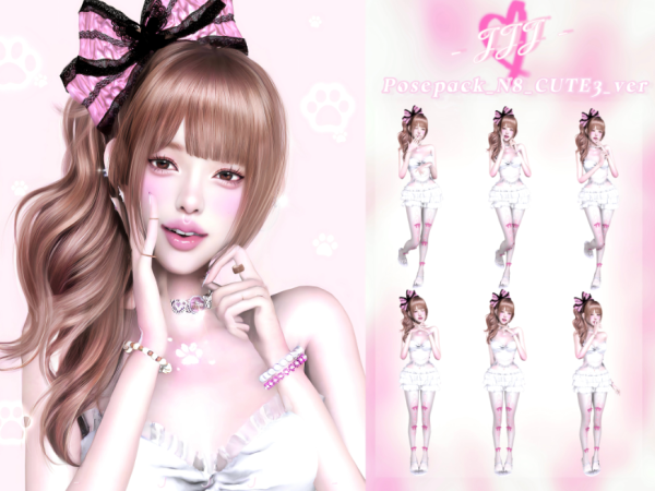 Mix [JJJ] Posepack N8 CUTE 3 by simsfinds - The Sims 4 Custom Content