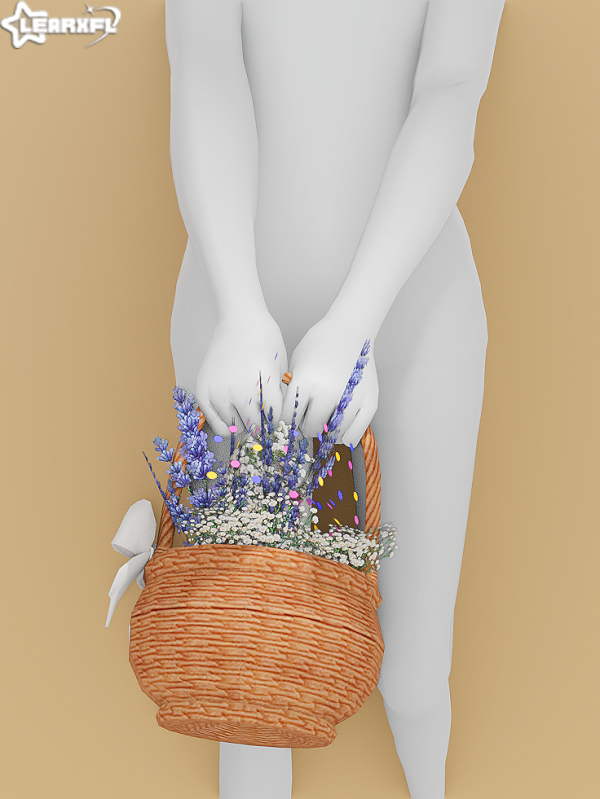 Alpha Spring Farm Flowers Basket by simsfinds - The Sims 4 Custom Content