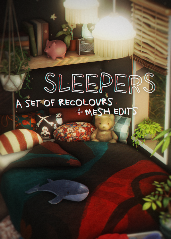 Alpha SLEEPERS a mix and match set by simsfinds - The Sims 4 Custom Content