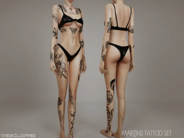 Mix Martins tattoo set by overkillsimmer - The Sims 4 Custom Content