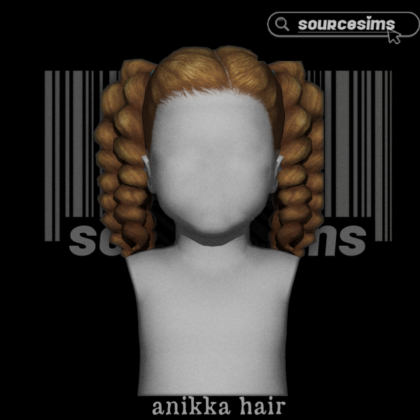 Maxis Match ANIKKA HAIR by sourcesims - The Sims 4 Custom Content