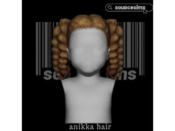 Maxis Match ANIKKA HAIR by SOURCESIMS - The Sims 4 Custom Content