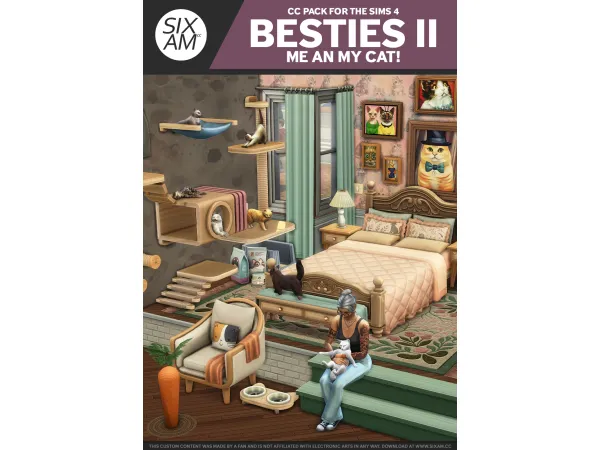 Maxis Match Besties Part 2 Me and my Cat by Besties Part 2 Me and my Cat - The Sims 4 Custom Content