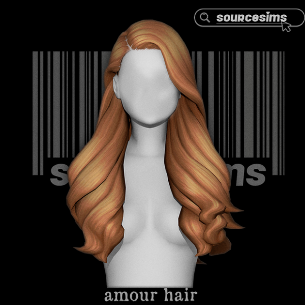 Maxis Match AMOUR HAIR by sourcesims - The Sims 4 Custom Content