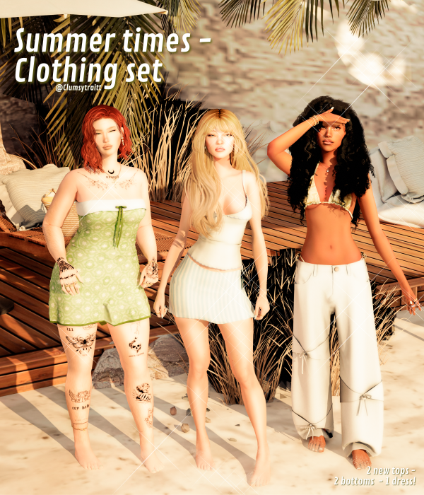 Maxis Match Clumsytraitt Summer times clothing by simsfinds - The Sims 4 Custom Content