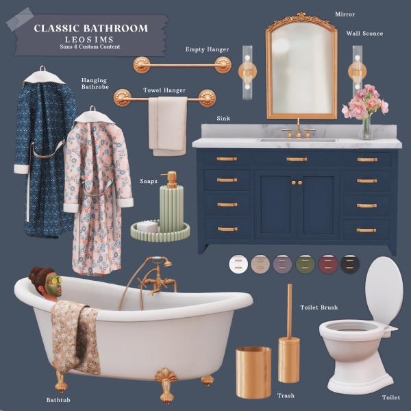 Mix Classic Bathroom by leosims4cc - The Sims 4 Custom Content