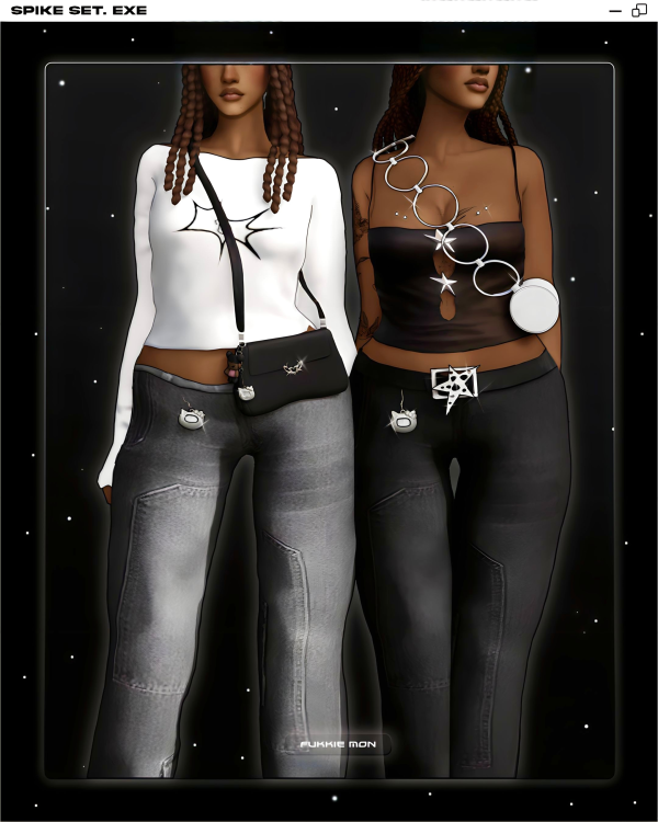 Mix Spike set (8 items) by simsfinds - The Sims 4 Custom Content