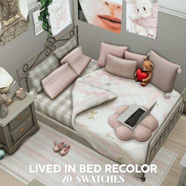 Maxis Match [gloomiee] lived in bed recolor by simsfinds - The Sims 4 Custom Content