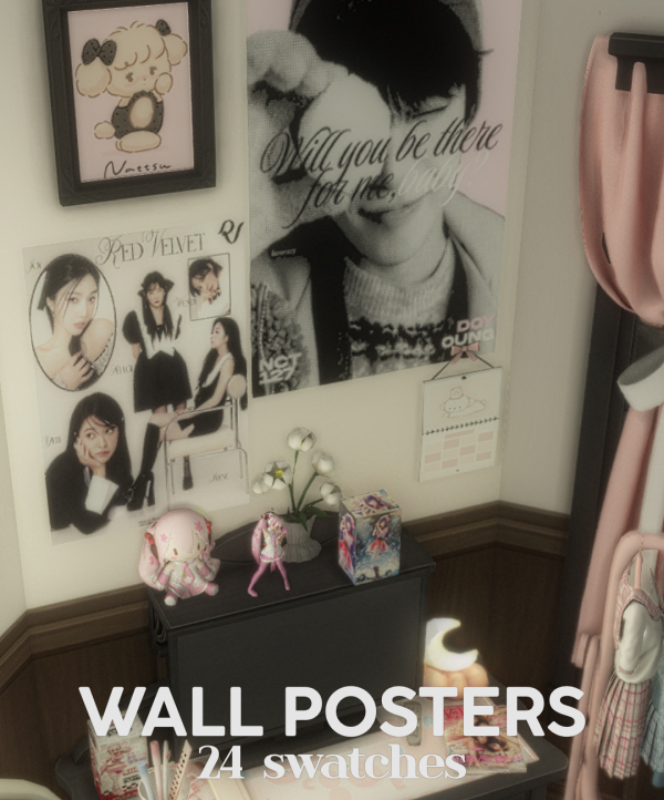 Alpha [gloomiee] wall posters by simsfinds - The Sims 4 Custom Content