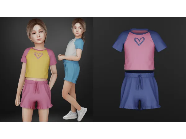 Alpha Evelyn T Shirt with Shorts by modcollective - The Sims 4 Custom Content