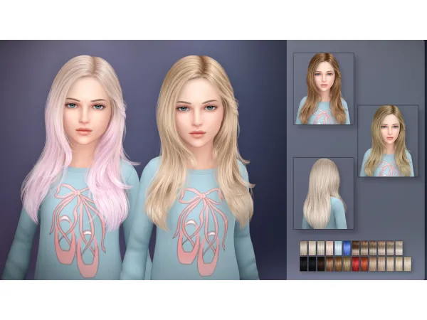 Alpha Nadine Hairstyle Child by modcollective - The Sims 4 Custom Content