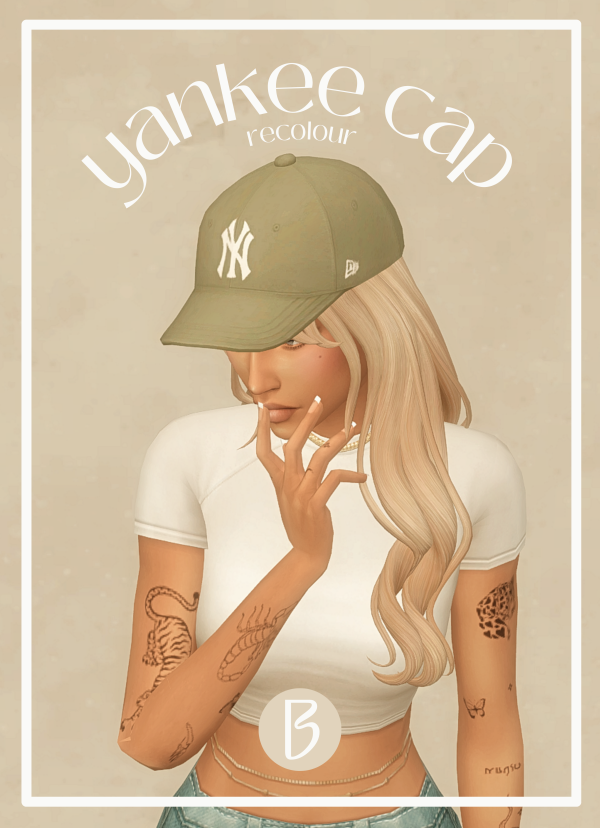 Maxis Match yankee cap recolour by simsfinds - The Sims 4 Custom Content