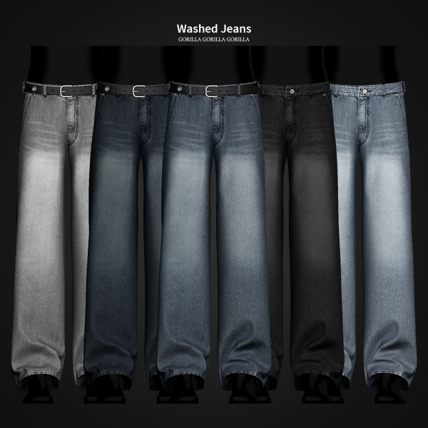 Alpha Washed Jeans by simsfinds - The Sims 4 Custom Content