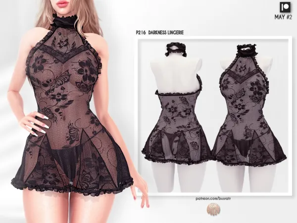 Alpha DARKNESS LINGERIE P216 tr by busra - The Sims 4 Custom Content