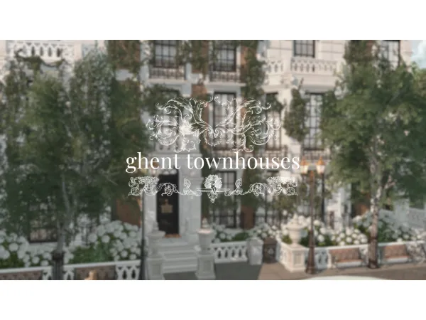 Alpha ghent townhouses by simsfinds - The Sims 4 Custom Content
