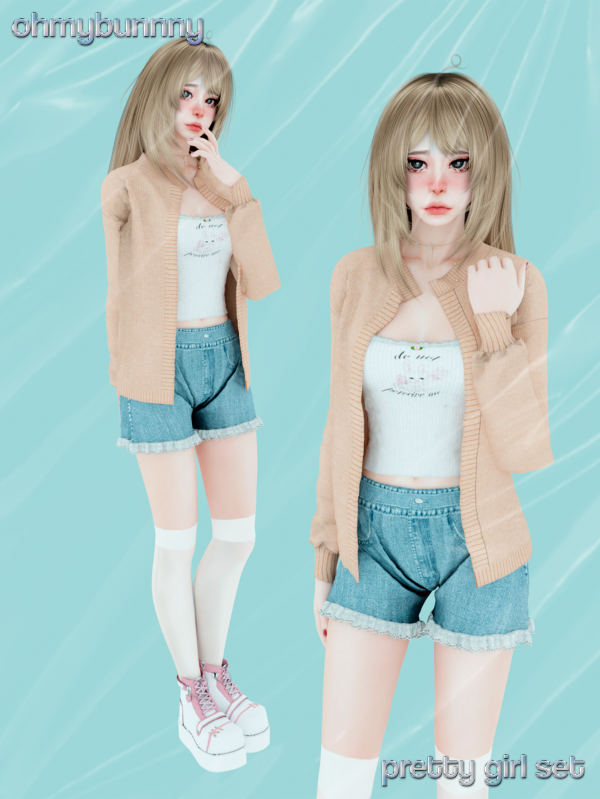 Alpha PRETTY GIRL SET by ohmybunnny2 - The Sims 4 Custom Content