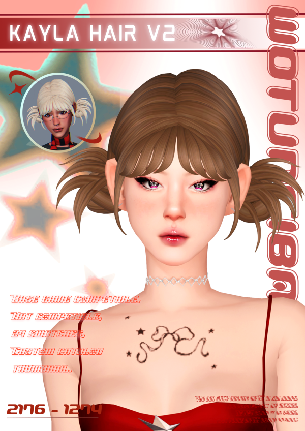 Maxis Match Kayla Hair V2 by simsfinds - The Sims 4 Custom Content